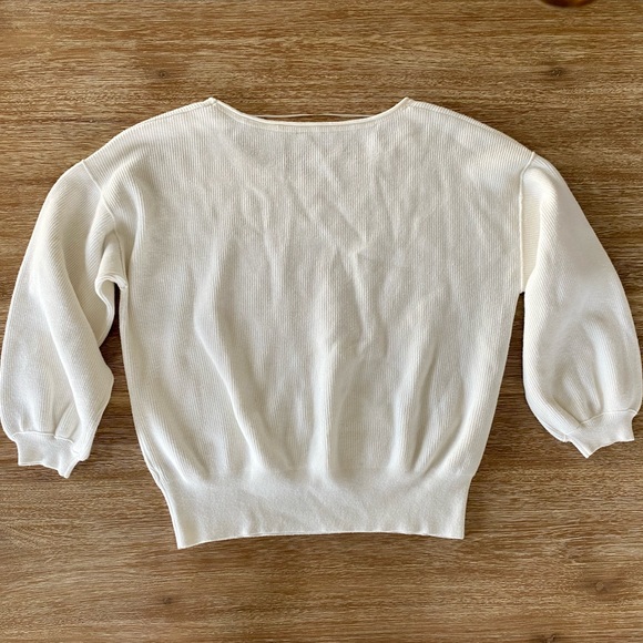 Free People Creamy White Slouchy Ribbed Sweater - Picture 6 of 12